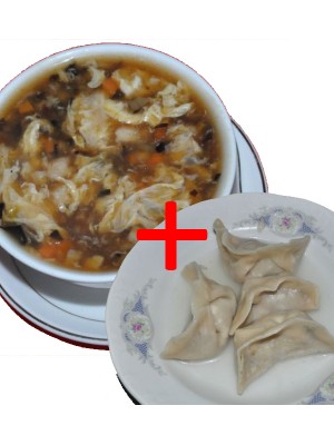422. КОМБО лютиво кисела супа(300g) +пелмени на пара със свенско и пресен лук(220g)