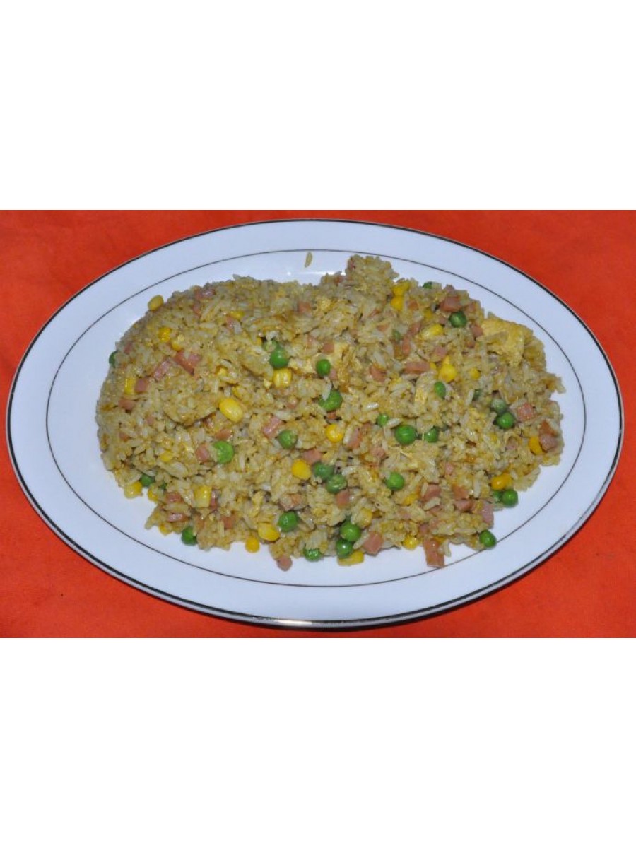 51. Пържен ориз с къри 700гр.(жасмин ориз,бисер ориз),