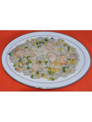 55. Пържен ориз със скариди и яйце 700гр.(жасмин ориз,бисер ориз)