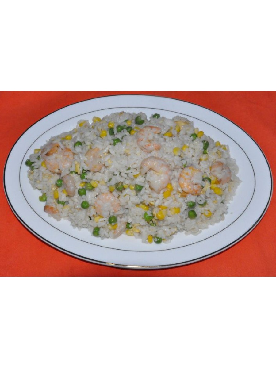 55. Пържен ориз със скариди и яйце 700гр.(жасмин ориз,бисер ориз)