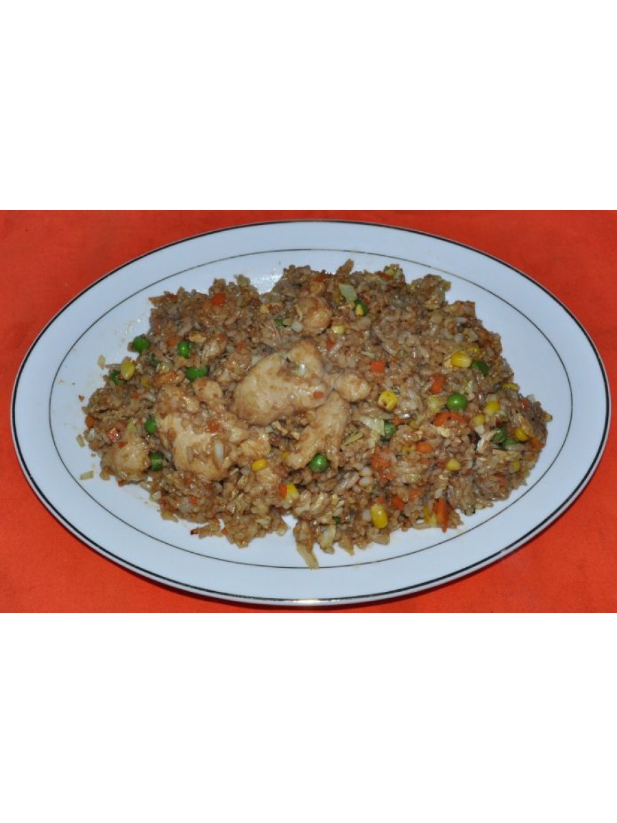 58. Пържен ориз с пиле и зеленчуци 700гр(жасмин ориз,бисер ориз)