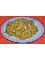 64. Пържени оризови спагети с пилешко, яйце, зеленчуци и къри 550гр.