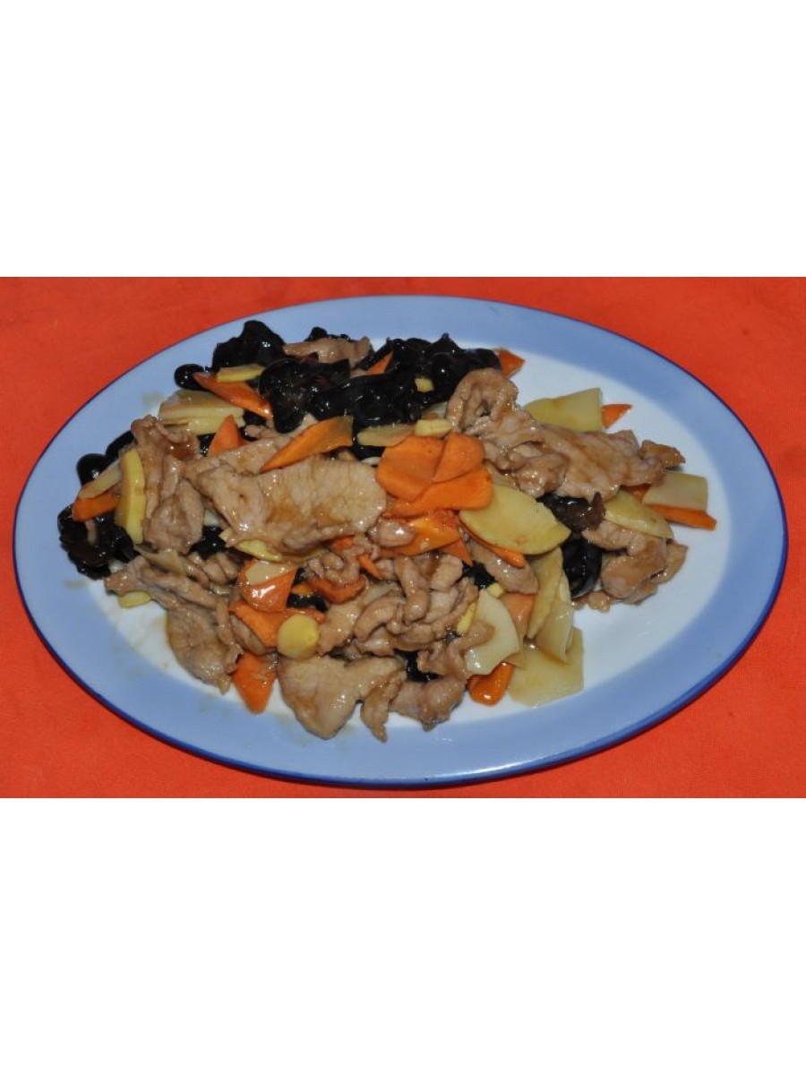 102. Свинско с бамбук и китайски гъби 600гр.