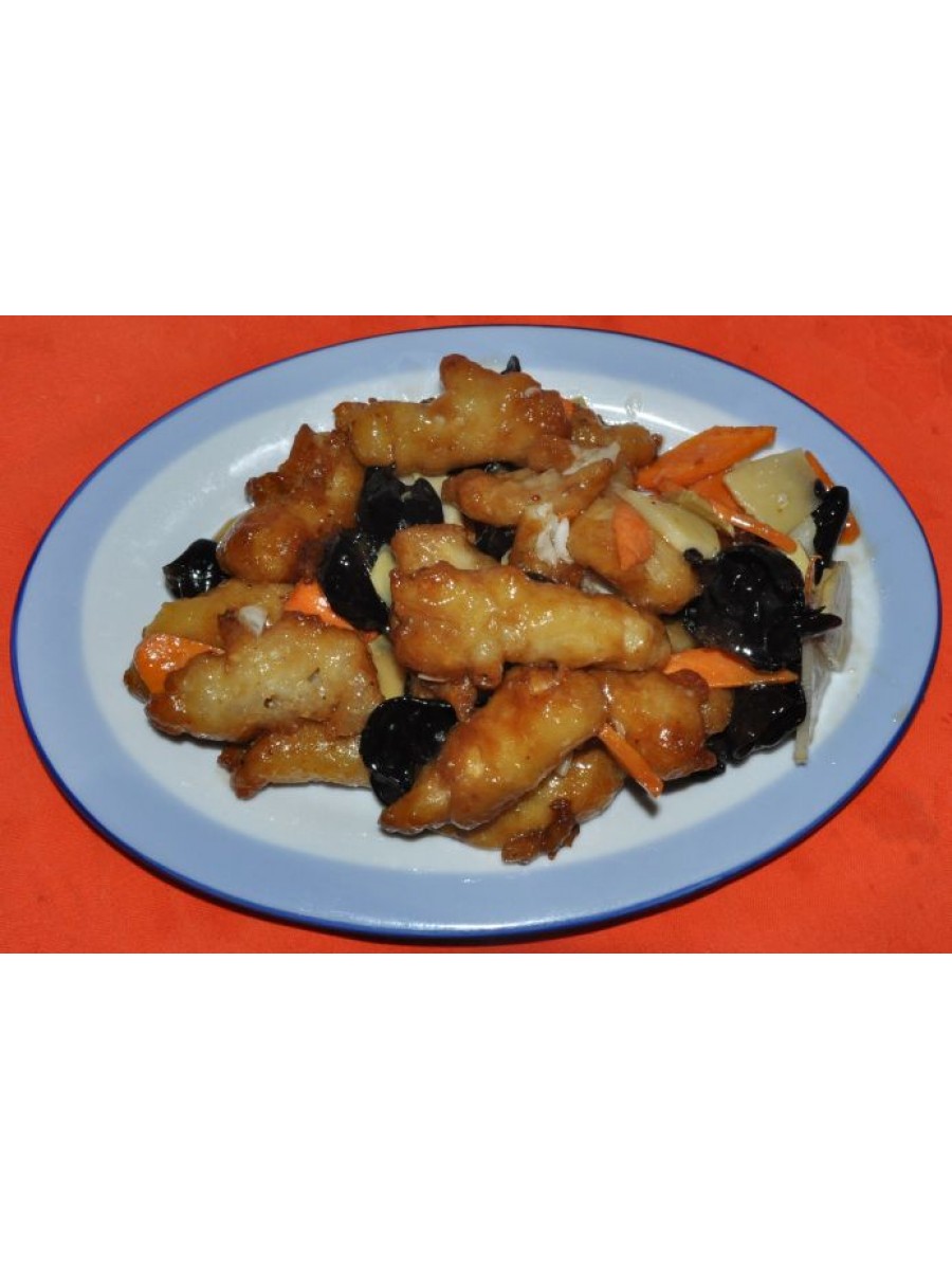 153. Риба хек с бамбук и китайски гъби 600гр.