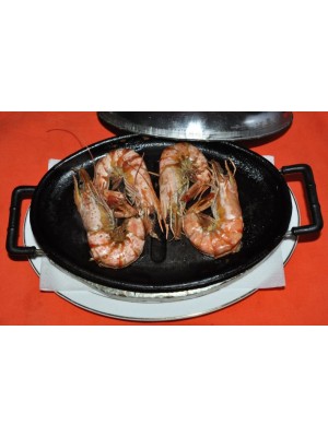 168. Кралски скариди на метална плоча 200гр.